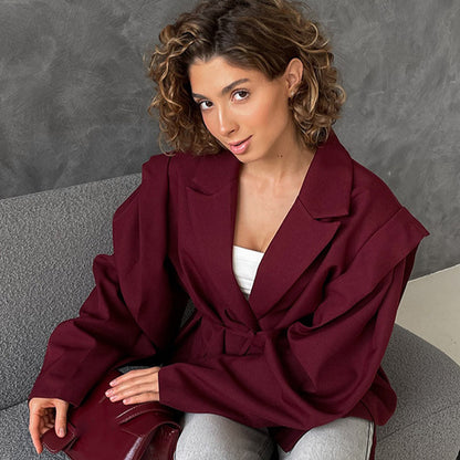 Blazer oversized pour femmes avec ceinture Chic und Stil