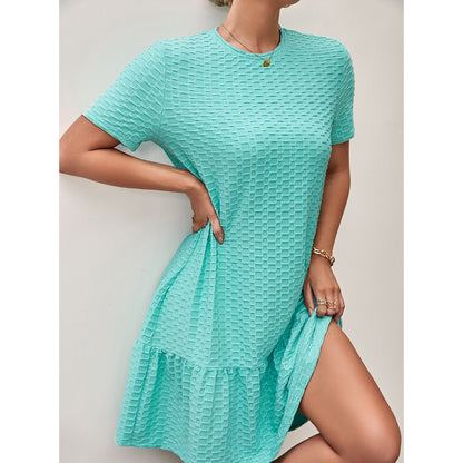 Robe d'été décontractée pour femmes en tissu texturé avec ourlet à volants Chic und Stil