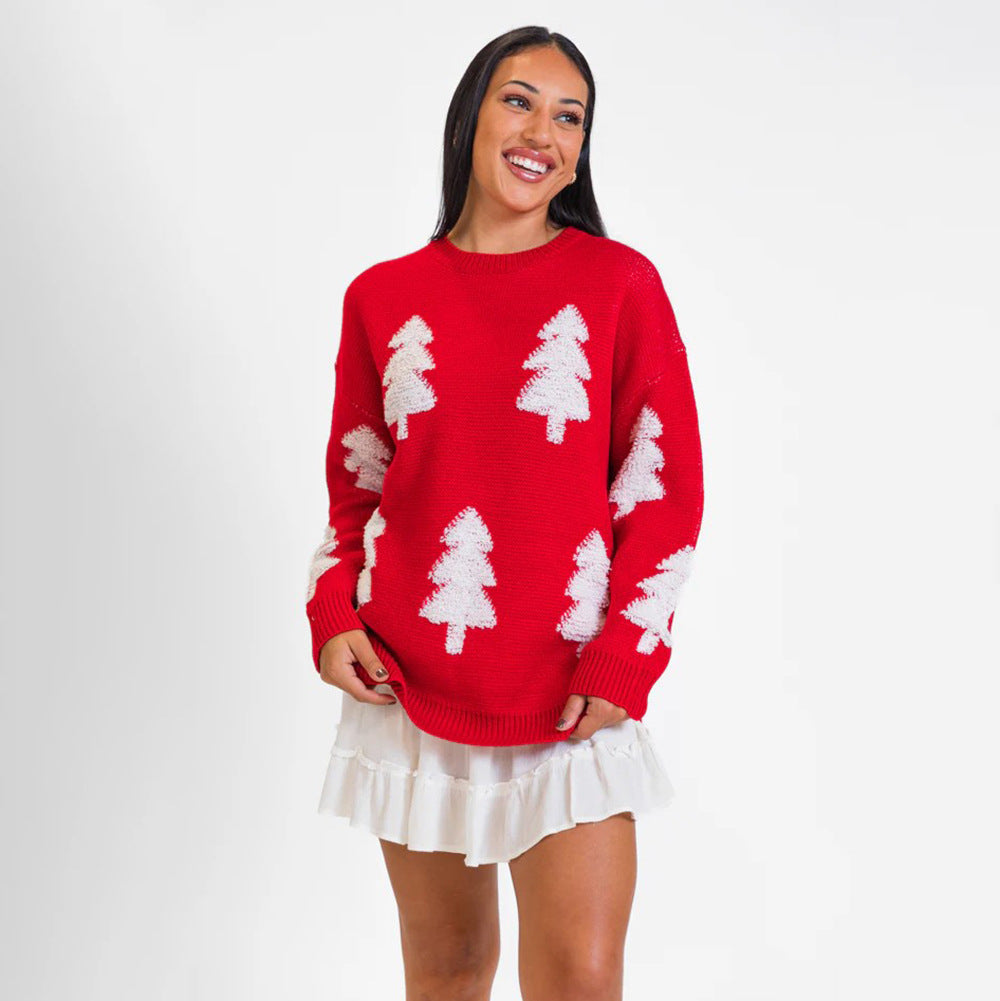 Pull en tricot pour femmes avec un design d'arbre élaboré Chic und Stil