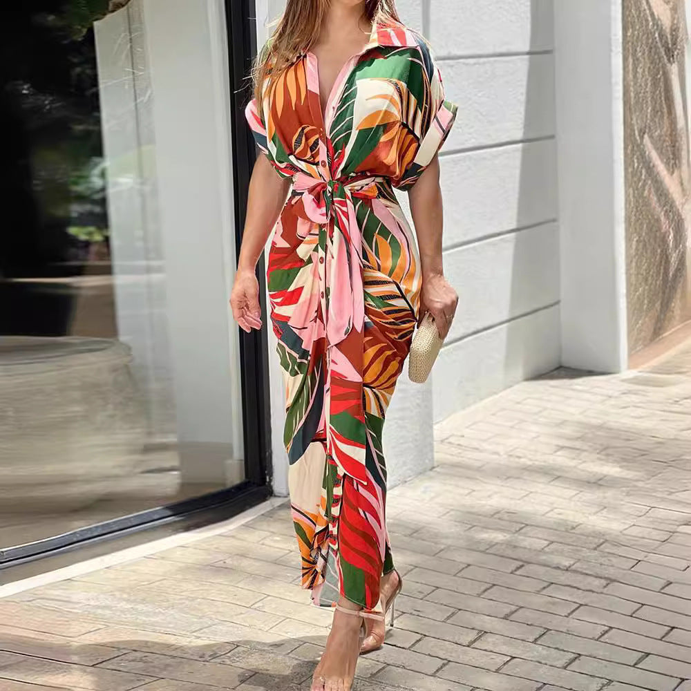 Robe chemise tropicale pour femmes Chic und Stil