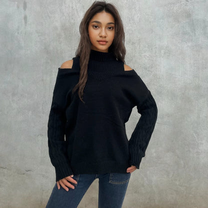 Pull femmes à manches dénudées et motif en torsades Chic und Stil