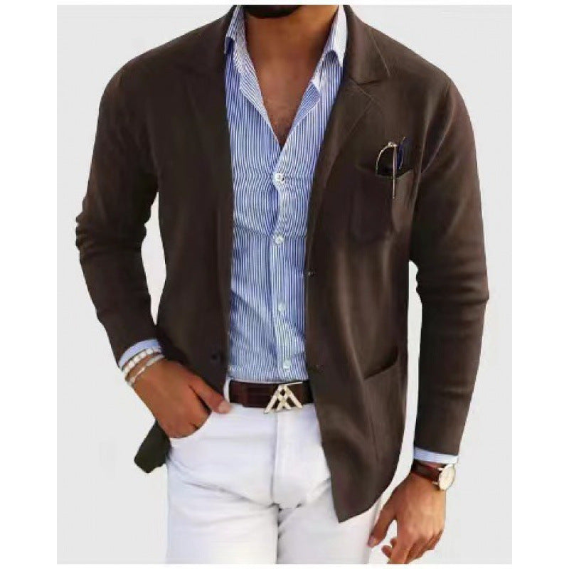 Blazer en tricot élégant pour hommes avec poches pratiques Chic und Stil