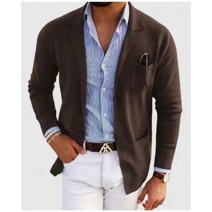 Blazer en tricot élégant pour hommes avec poches pratiques Chic und Stil