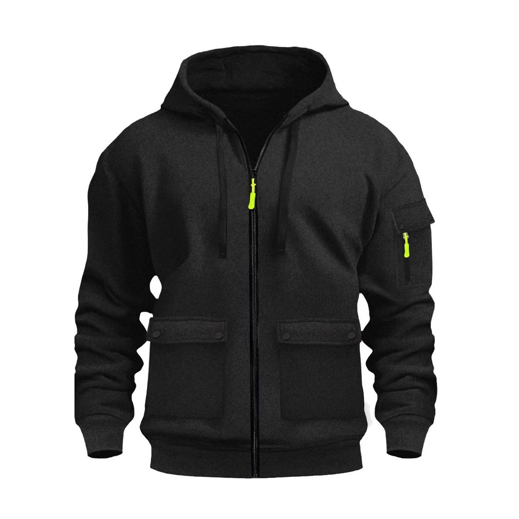 Functional hooded jacket for men with multiple pockets Chic and Style