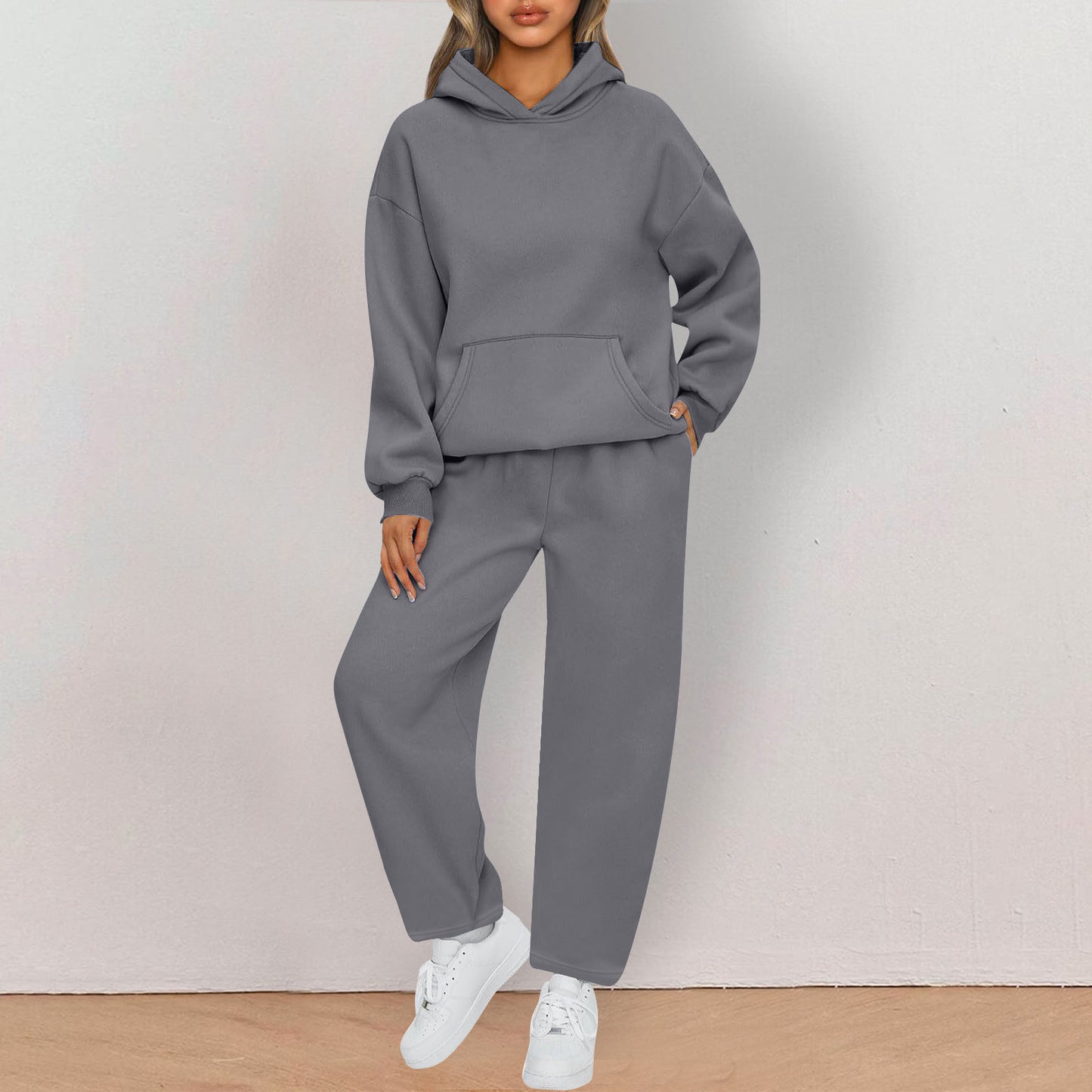 Dames confortables Oversized sweats avec poche kangourou Chic und Stil
