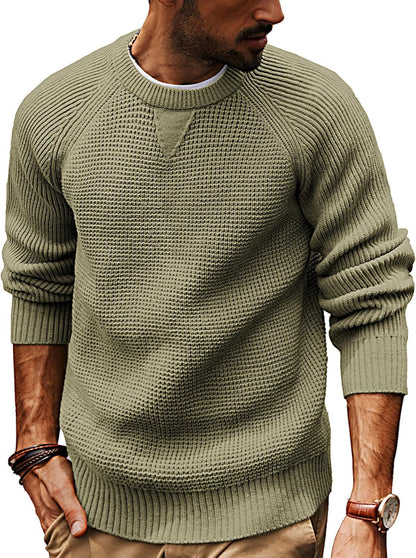 Pull en tricot décontracté pour hommes avec un motif de tissu structuré et un col rond Chic und Stil