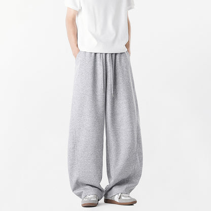 Casual wide pants for men with elastic waistband and practical side pockets Chic and Style