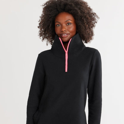Pull en polaire pour femmes avec col montant et fermeture éclair sportive Chic und Stil