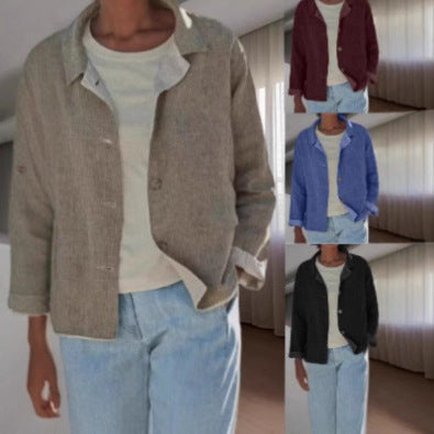 Ladies lightweight and casual cotton jacket with buttoned details Chic and Style