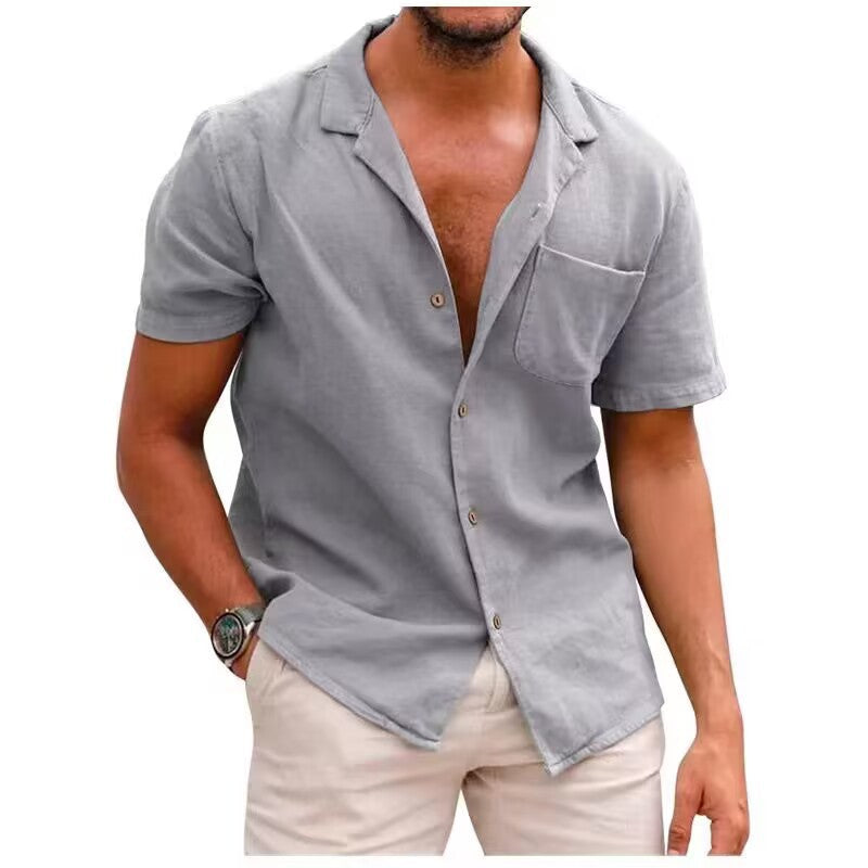 Chemise estivale à manches courtes pour hommes en lin léger Chic und Stil