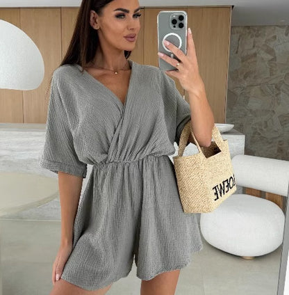 Dames Élégant Combinaison Enveloppante Chic und Stil