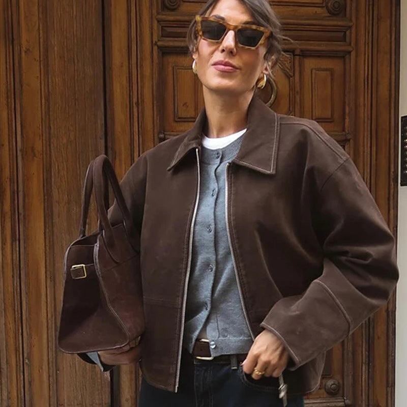 Dames Élégante et confortable veste en daim Chic und Stil