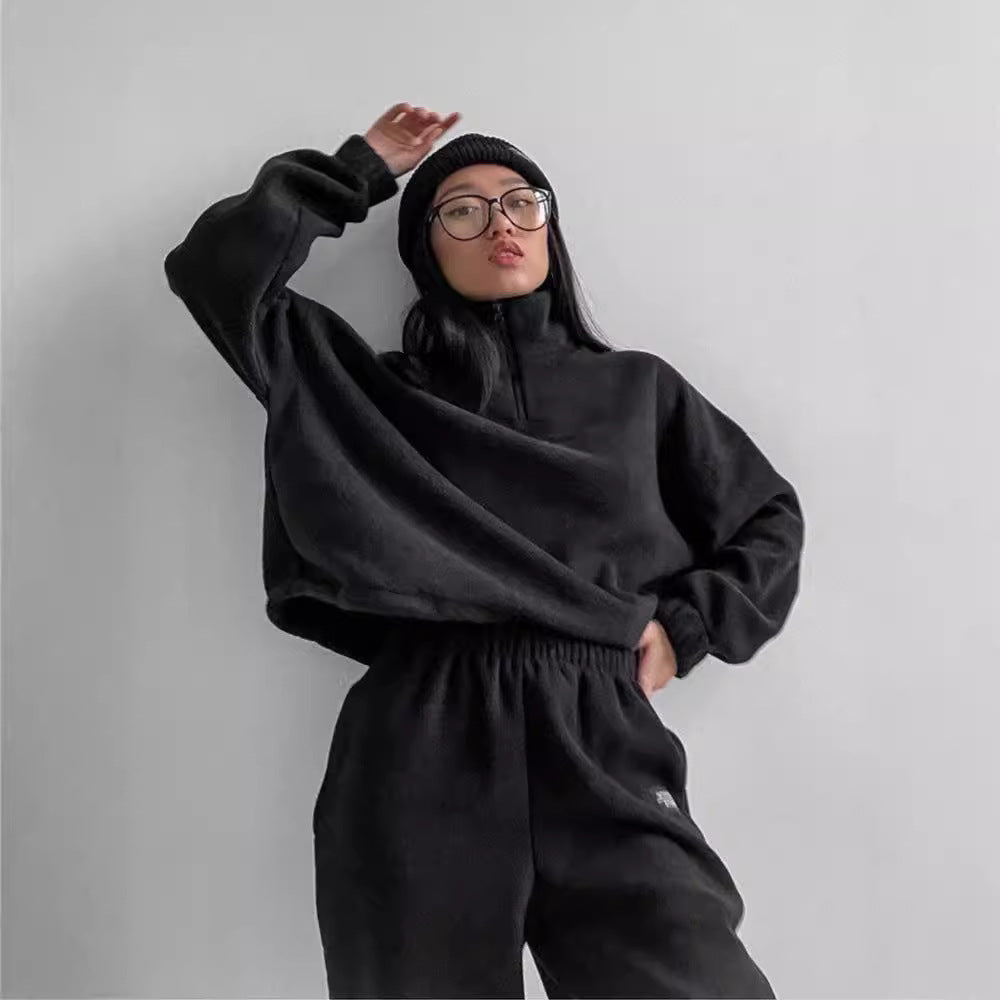 Dames ensemble en polaire surdimensionné confortable Chic und Stil
