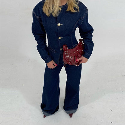 Loose denim pants for women with a high waist and classic cut Chic and Style