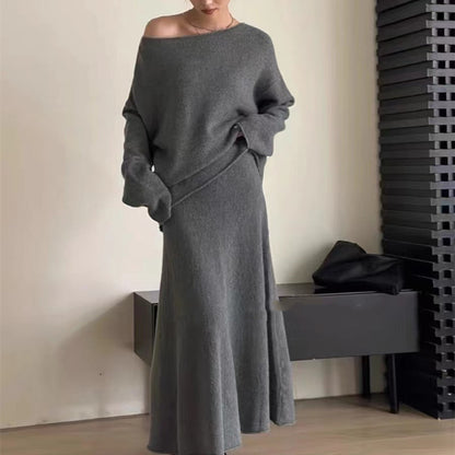 Robe en tricot décontractée pour femmes avec un élégant design dénudé-épaule et un matériau doux Chic und Stil