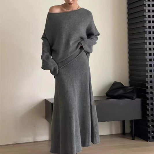 Robe en tricot décontractée pour femmes avec un élégant design dénudé-épaule et un matériau doux Chic und Stil