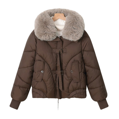 Dames Doudoune d'hiver avec col en fourrure synthétique luxueux et poches pratiques Chic und Stil