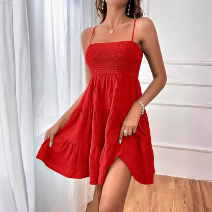 Robe mini sans manches pour femmes avec jupe évasée et haut élastique Chic und Stil