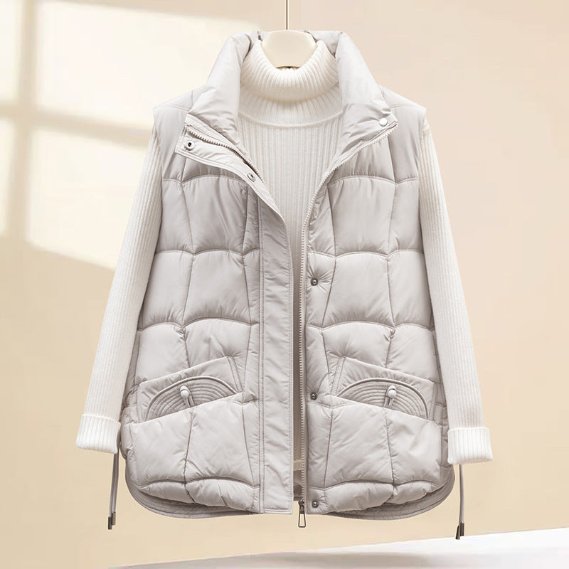 Dames gilet matelassé avec poches pratiques et col haut Chic und Stil