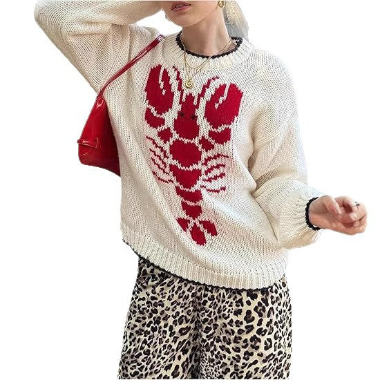 Pull femme avec motif unique de homard et tricot léger Chic und Stil
