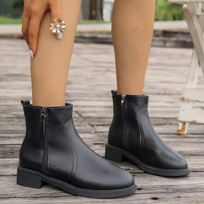 Dames Botte élégante avec fermeture éclair et design à la mode Chic und Stil