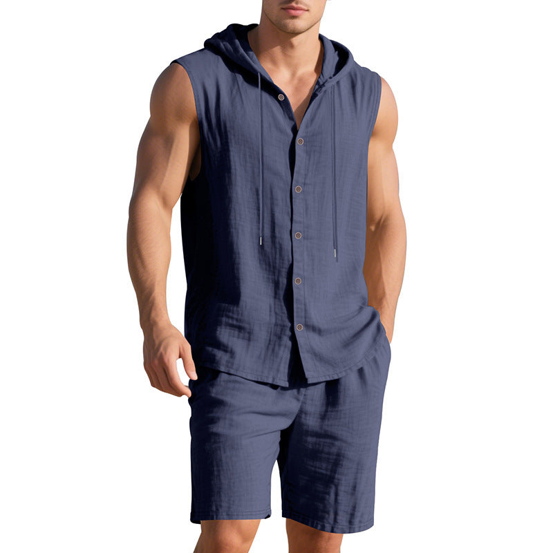 Ensemble t-shirt à capuche décontracté et shorts Chic und Stil pour homme