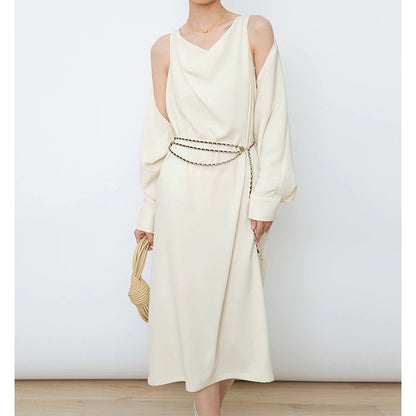 Robe midi élégante à manches longues pour femmes Chic und Stil