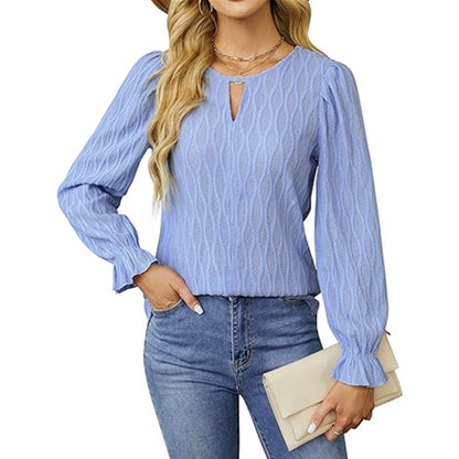 Blouse en tricot pour femmes avec des finitions de manches décoratives Chic und Stil