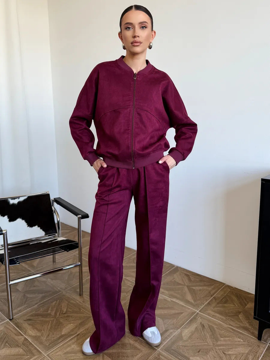 Women's sports set with short jacket and stylish pants Chic and Style