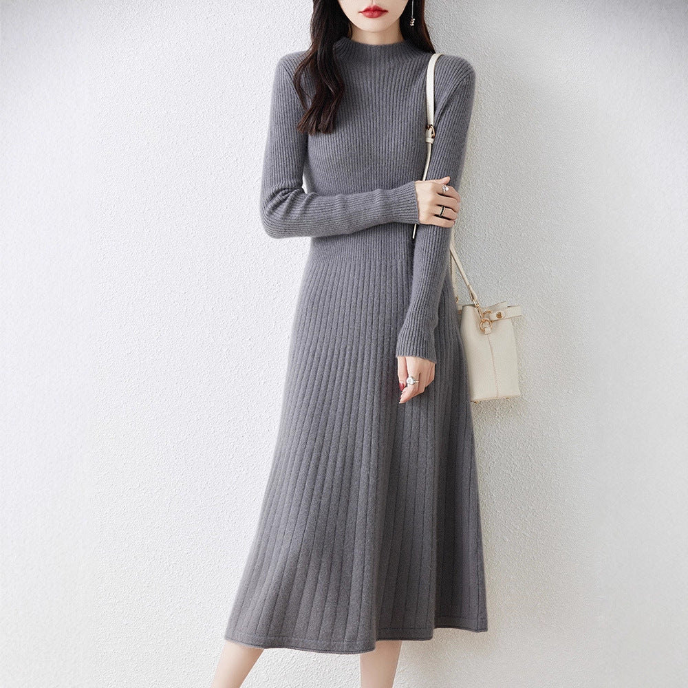 Robe en tricot pour femmes au design côtelé élégant Chic und Stil