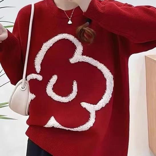 Pull oversized pour dames avec design floral en 3D Chic und Stil