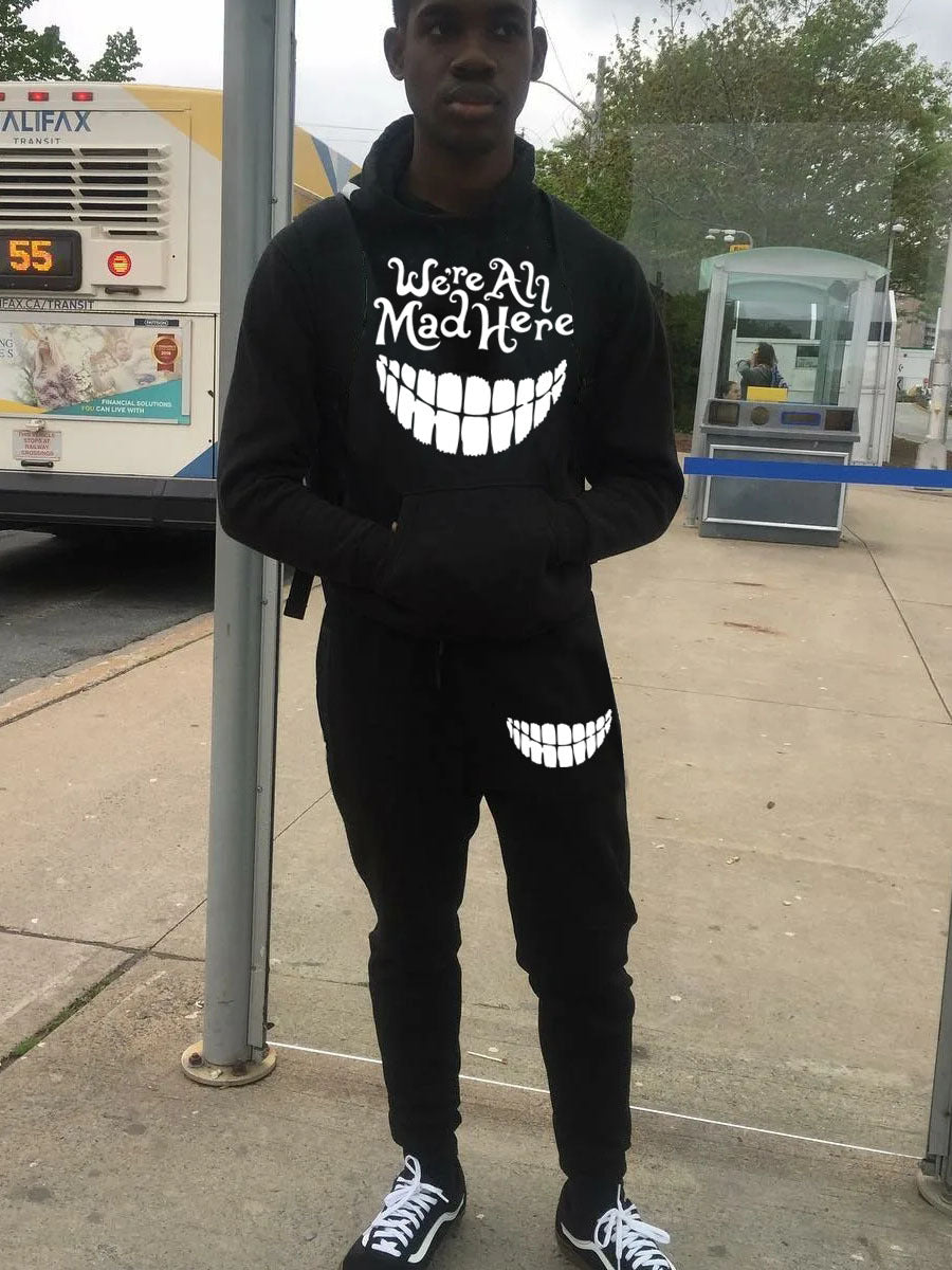 Women's sweatshirt and jogging pants set with creative graphic print Chic and Style