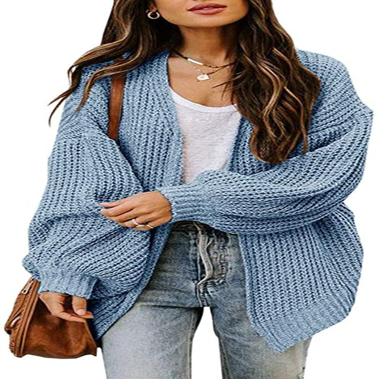 Pull en tricot oversize pour femmes avec des manches ballon et un design structuré Chic und Stil