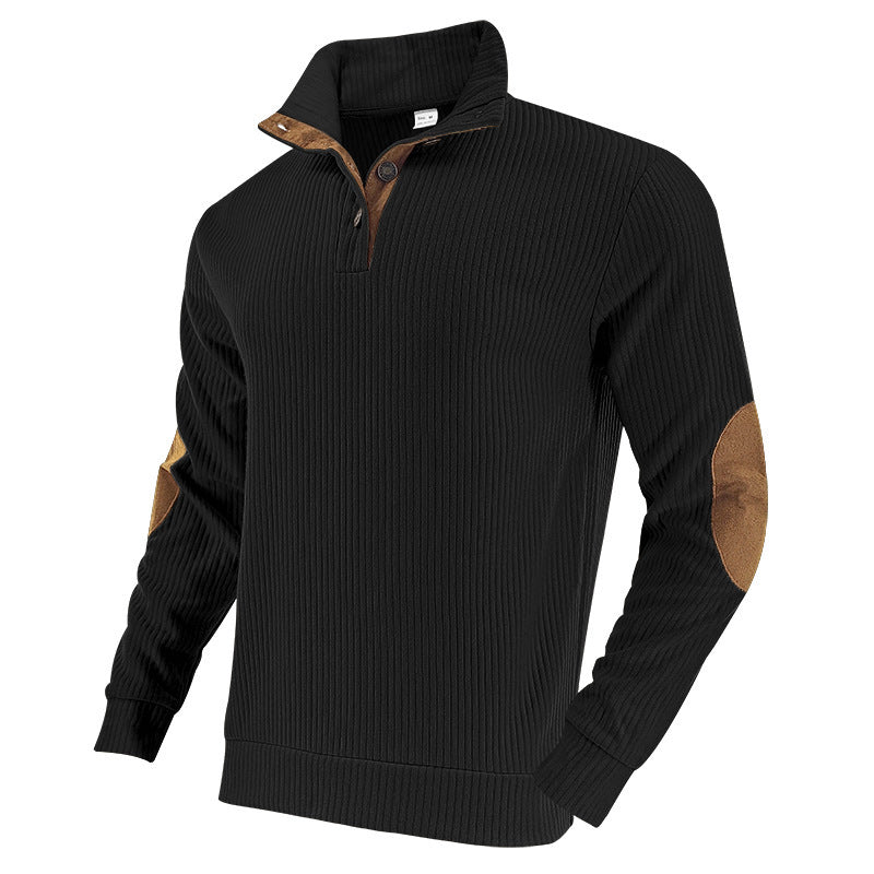 Pulli élégant pour hommes avec col montant de haute qualité et détails contrastés à la mode Chic und Stil