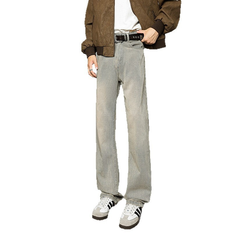 Wide leg denim pants for men with high waist and relaxed fit Chic and Style