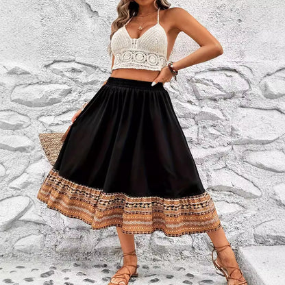 Jupe maxi femme avec design ethnique coloré et taille élastique Chic und Stil