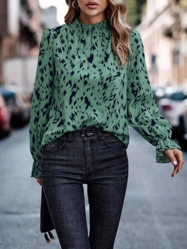 Blouse femme avec élégante fronce et motif stylé Chic und Stil