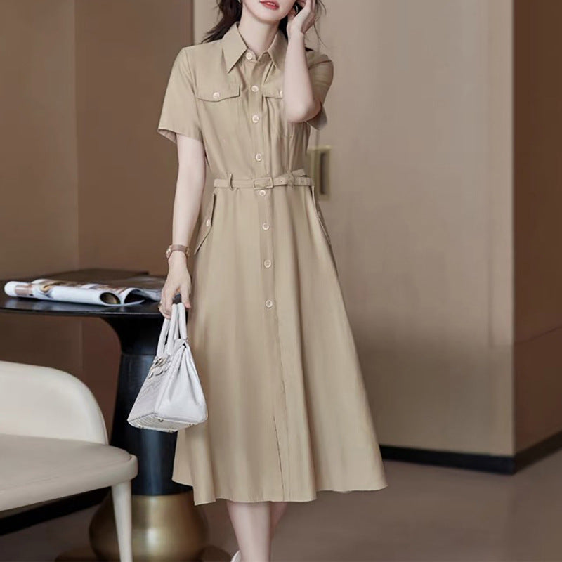 Robe chemise décontractée pour femmes avec ceinture Chic und Stil