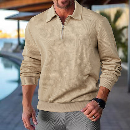 Pullover en maille fine pour hommes avec col montant Chic und Stil