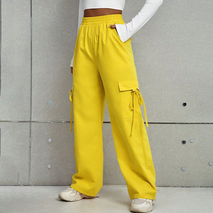 Pantalon cargo pour dames avec poches latérales et taille élastique Chic und Stil