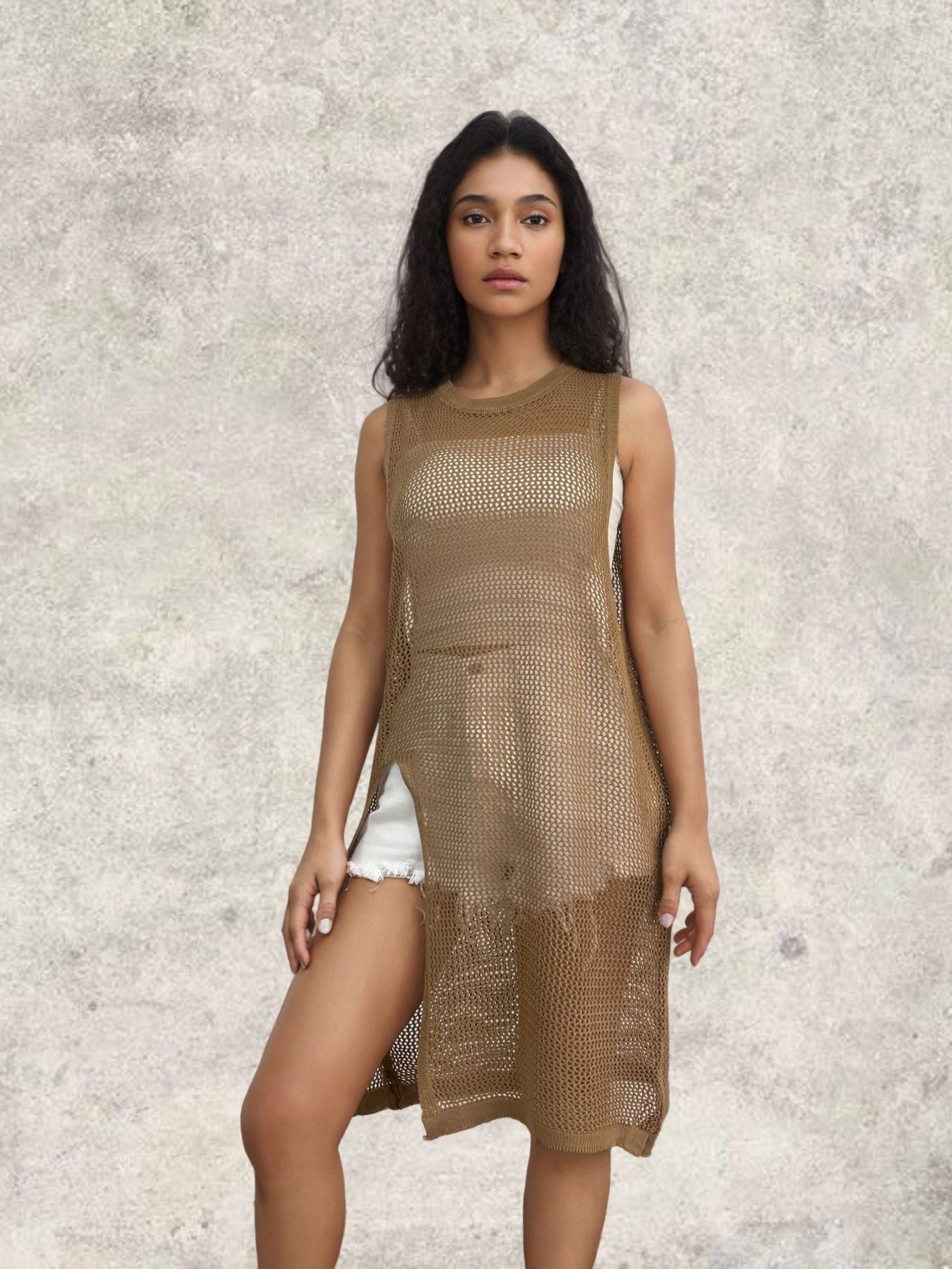 Pull léger en tricot pour femmes avec un design en maille tendance et des fentes latérales Chic und Stil