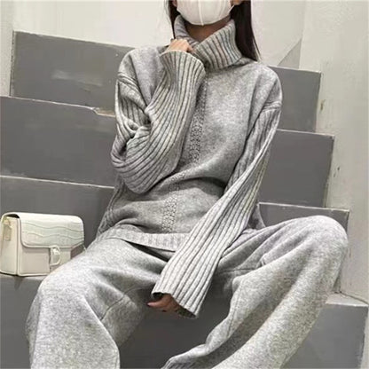 Pull en tricot pour femmes avec col haut et design texturé Chic und Stil