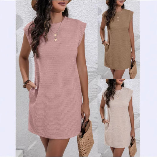 Robe à manches courtes pour femmes avec design texturé Chic und Stil