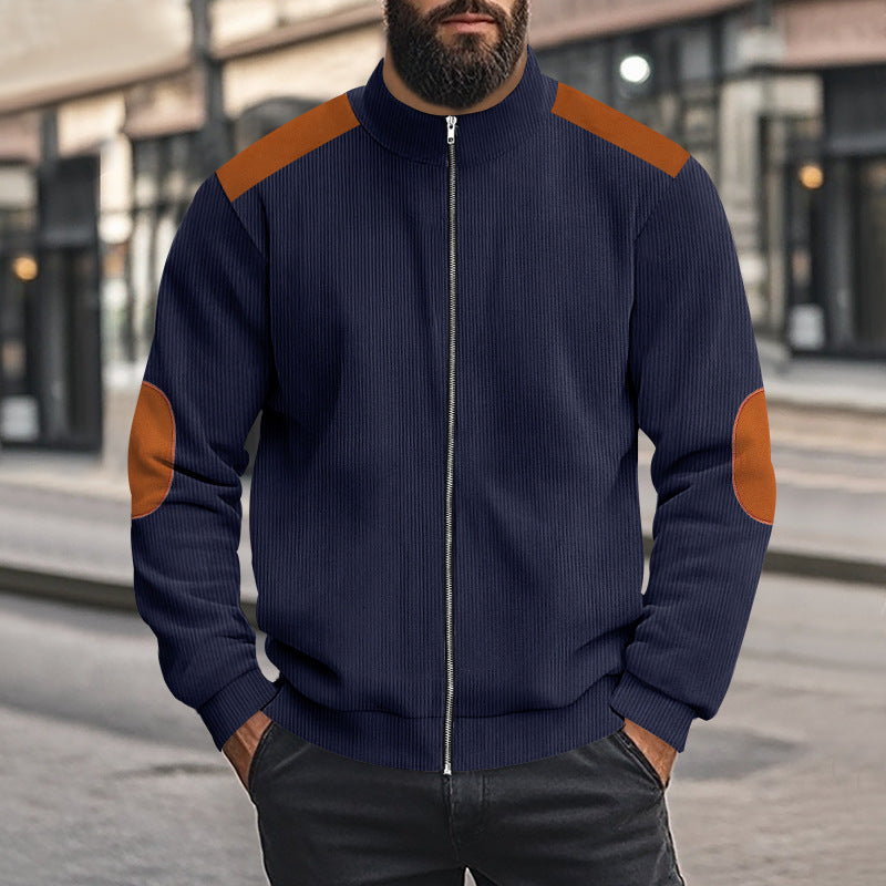 Veste de loisirs sportive pour hommes en tissu structuré avec détails contrastés Chic und Stil