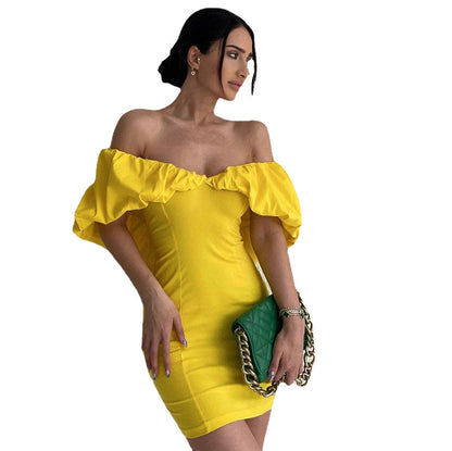 Mini-robe de mariée pour femmes avec des manches volumineuses Chic und Stil