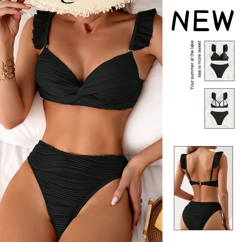 Women high waisted ruched bottom bikini set Chic and Style