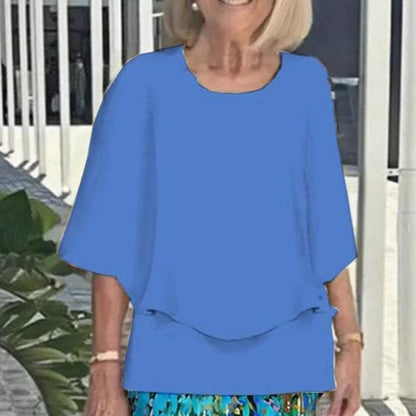 Women Chic layered tunic and artistic print pants Chic and Style