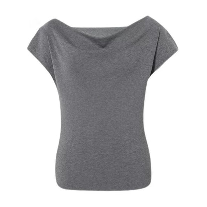 T-shirt contemporain à col drapé pour femmes Chic und Stil