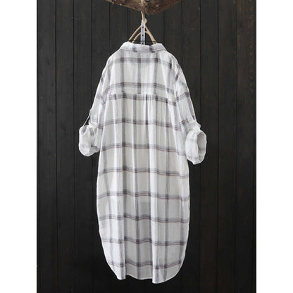 Chemise shirt à manches longues en flanelle pour femmes Chic und Stil