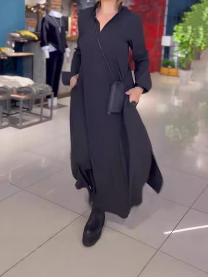 Robe chemise pour femmes avec poches latérales pratiques et coupe fluide Chic und Stil